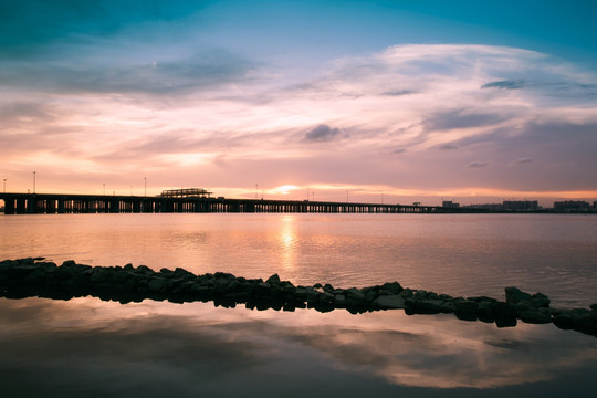 前海湾黄昏