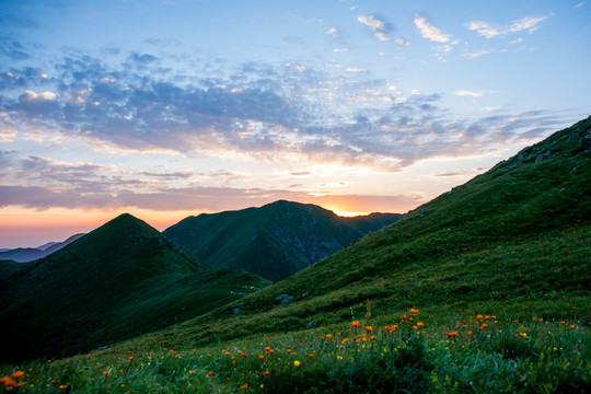 高山日落