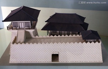 古代扬州城楼模型