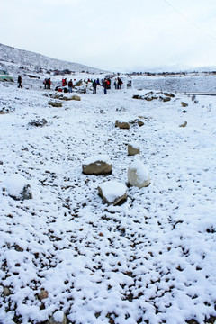 雪地人群