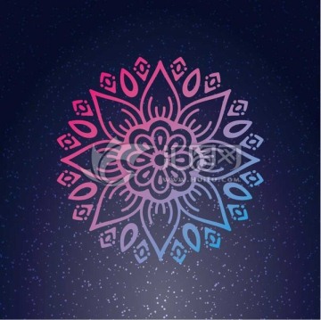星空背景花紋圖案