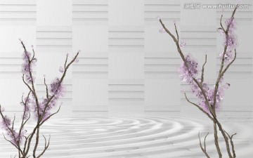 3D冰晶梅花背景墻