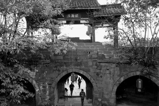 重庆涞滩古镇 瓮城 城门