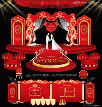 紅金撞色主題婚禮 紅金主題婚禮