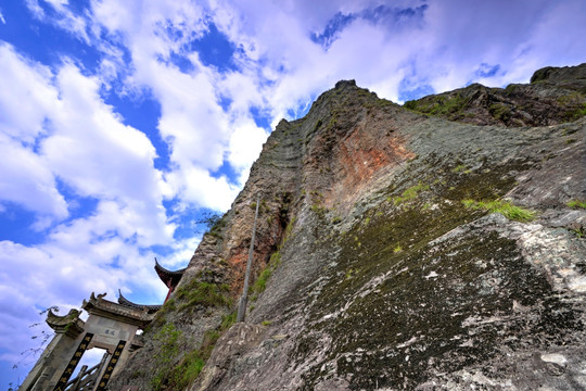 建德大慈岩 峭壁 栈道