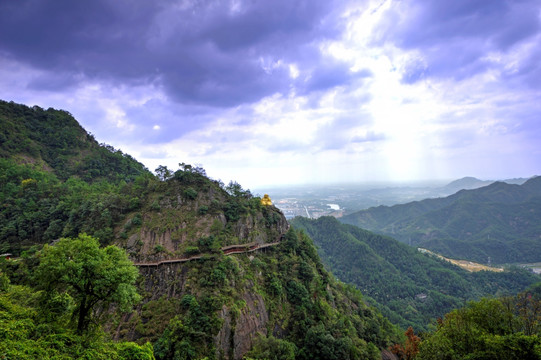 建德大慈岩 天香悬廊 景区全景