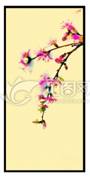 中國風(fēng)桃花畫意攝影