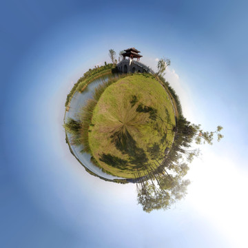 球形全景图 马踏湖湿地公园