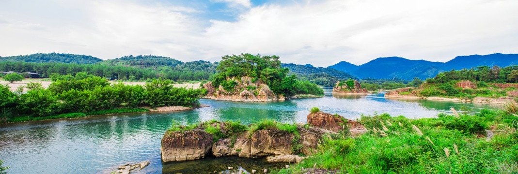 狮子岩全景 山水画