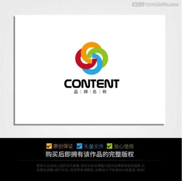 字母CS環(huán)形旋轉LOGO