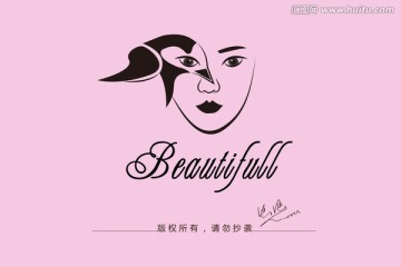 美女logo 正负形设计