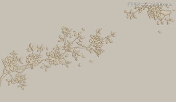 簡約牡丹