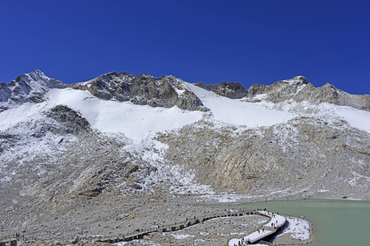 达古冰川雪峰湖泊TIF图