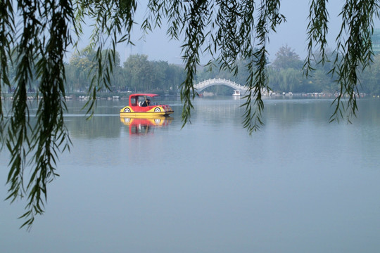 湖光秋色 水上公园风景