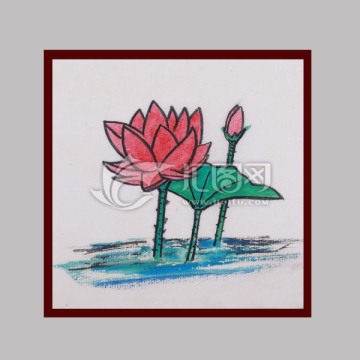 簡筆畫荷花