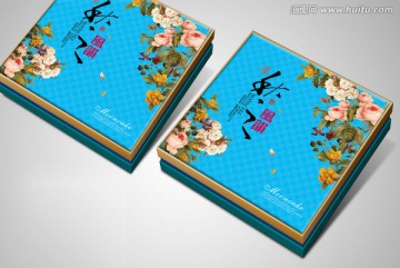 中秋月餅盒平面展開圖