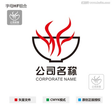 字母HF組合 logo