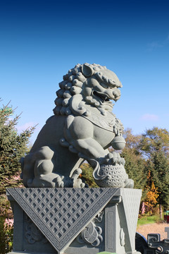 狮子 雕塑 雕刻