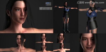 熟女绑定 表情CG级3D模型