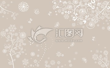 簡(jiǎn)約矢量花背景