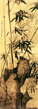 羅聘 竹石圖