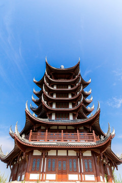 中国风元素中式古塔建筑飞檐