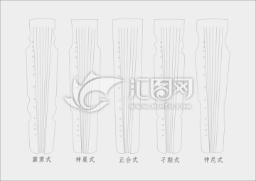 古筝线描