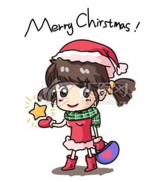 可愛圣誕女孩