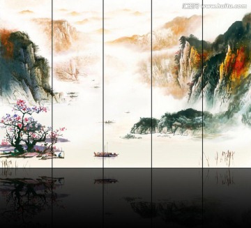 山水屏風