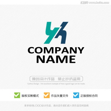 yh字母 LOGO设计