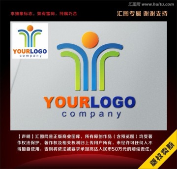 Y字母創(chuàng)意人物標(biāo)志