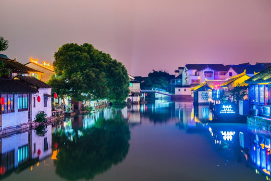 同里夜景 江南水乡