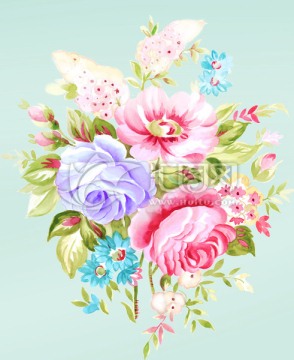 水彩玫瑰裝飾畫(huà)