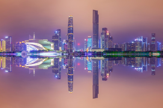 广州珠江夜景 全景大画幅