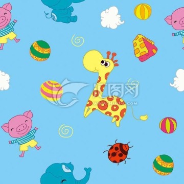 動物樂園布紋書包筆袋圖片PSD