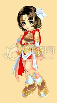 卡通女插畫矢量圖