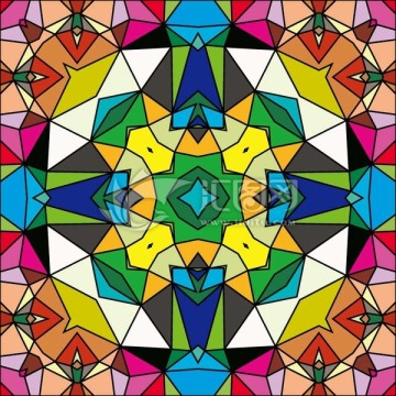 炫彩几何图案 染色玻璃