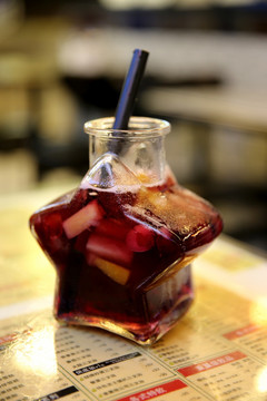九龙冰室港式奶茶透明星星玻璃瓶