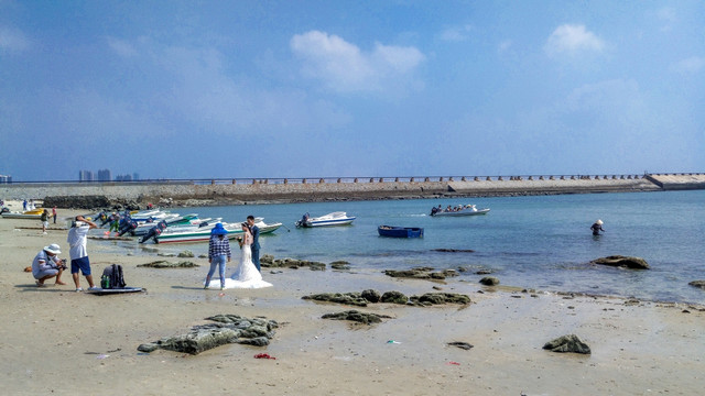 海边 大海 沙滩 旅拍 蓝天