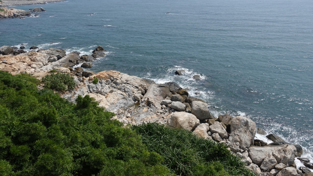 海湾 礁石 大海 海浪