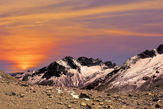 达古雪山 夕阳晚照