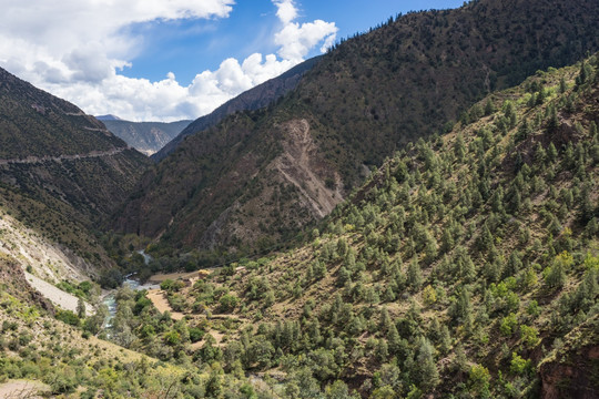 高原秋色 山谷 河谷