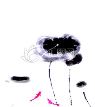 水墨荷花 數(shù)碼水墨 合層