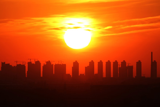 都市夕阳晚霞 沈阳