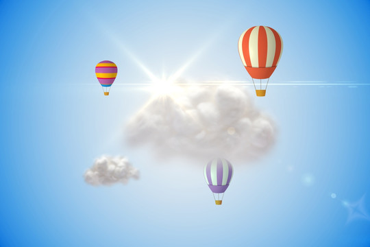 热气球的云计算图形