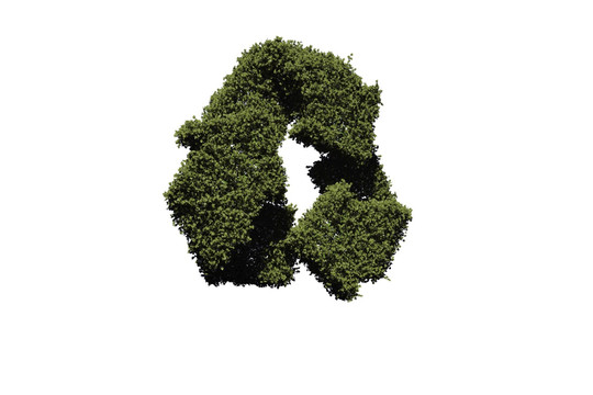 樹葉做成的回收象征