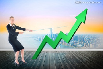 拉著箭頭的商人