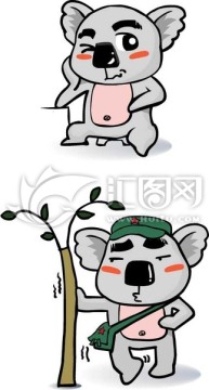 插畫兩只考拉