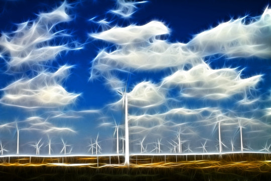 電腦畫 風力發電