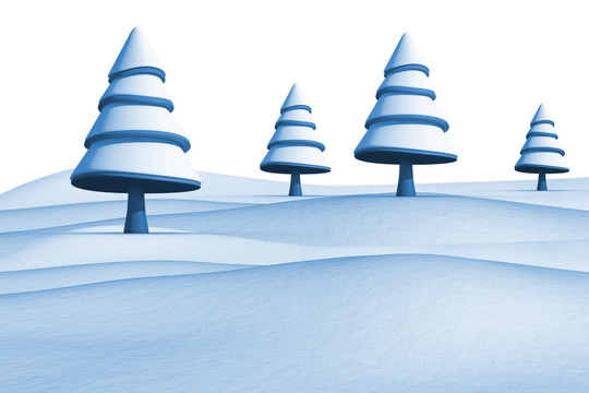 雪地和冷杉树